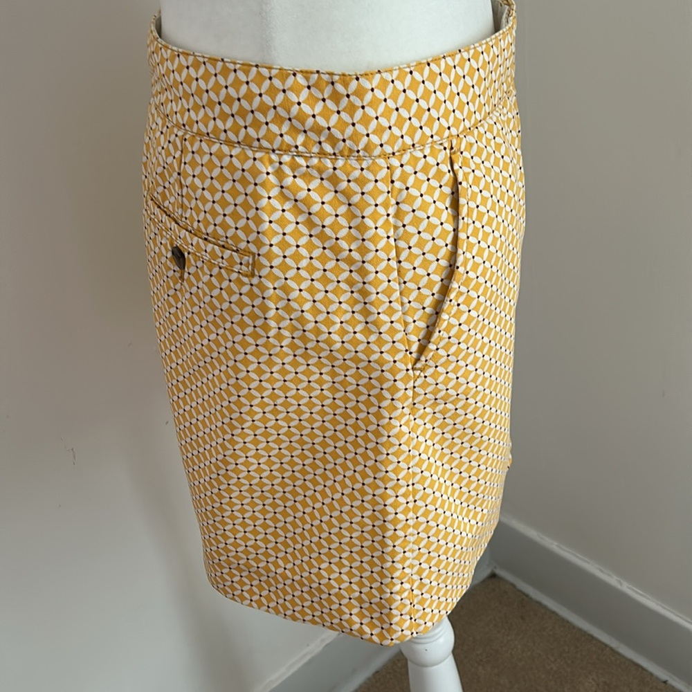 J. Crew Yellow/Cream Geometric Patterned Mini Ski… - image 3